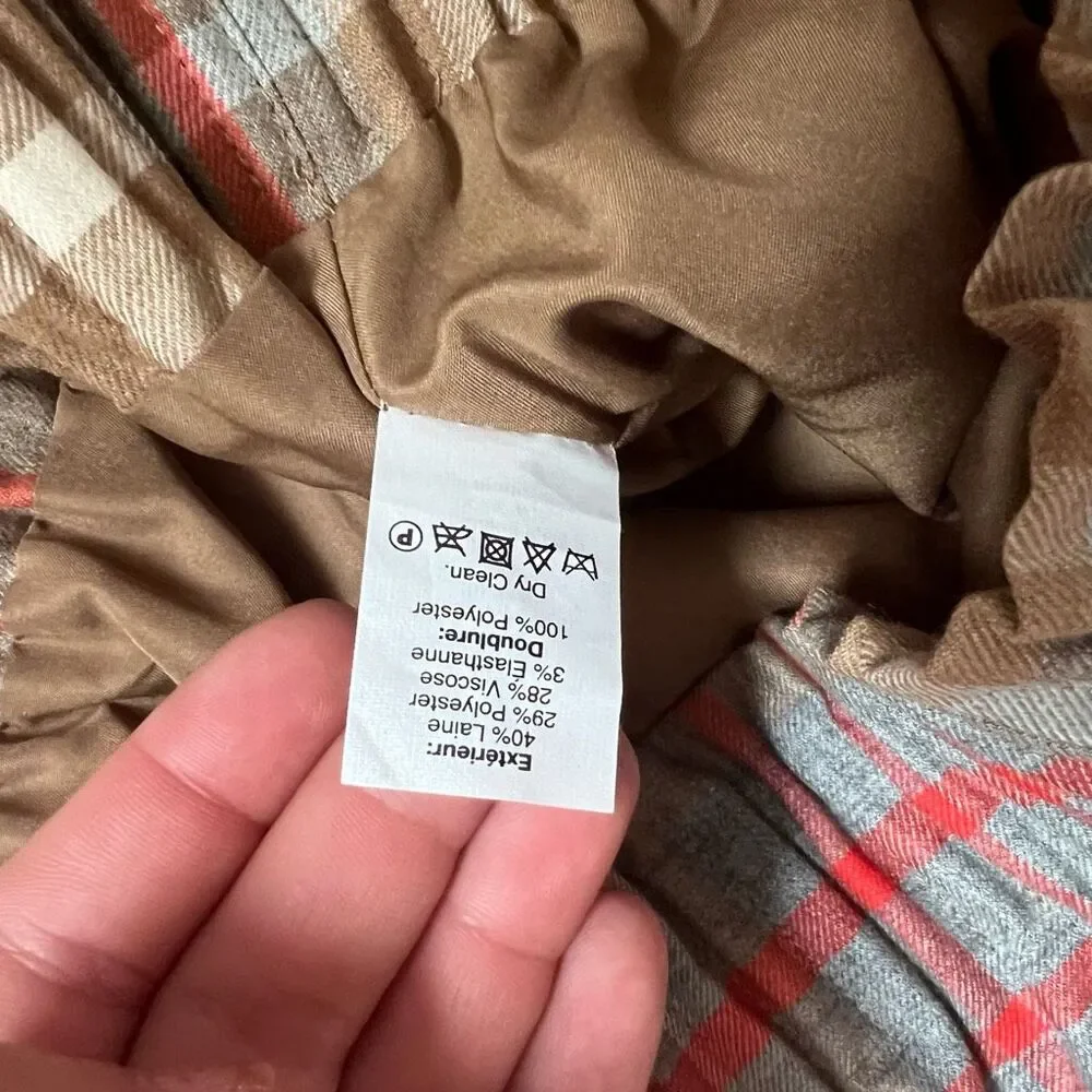 J crew wool blend tartan plaid mini skirt size 4 paper back stretchy